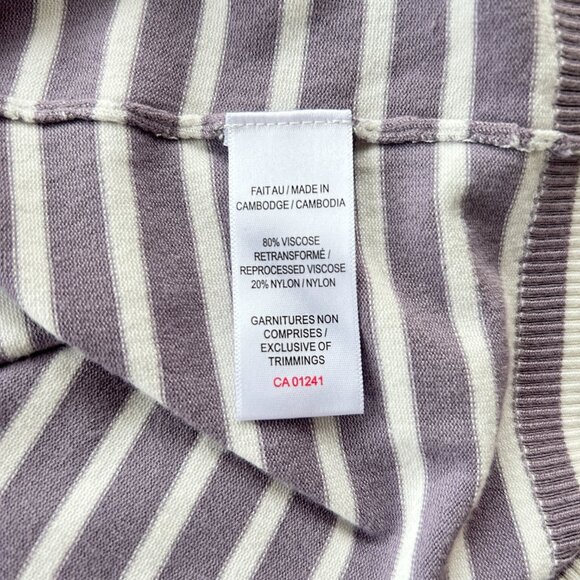 NWOT Simons Lavender & Off-White Striped Sweater – Women's XS - Picture 7 of 8